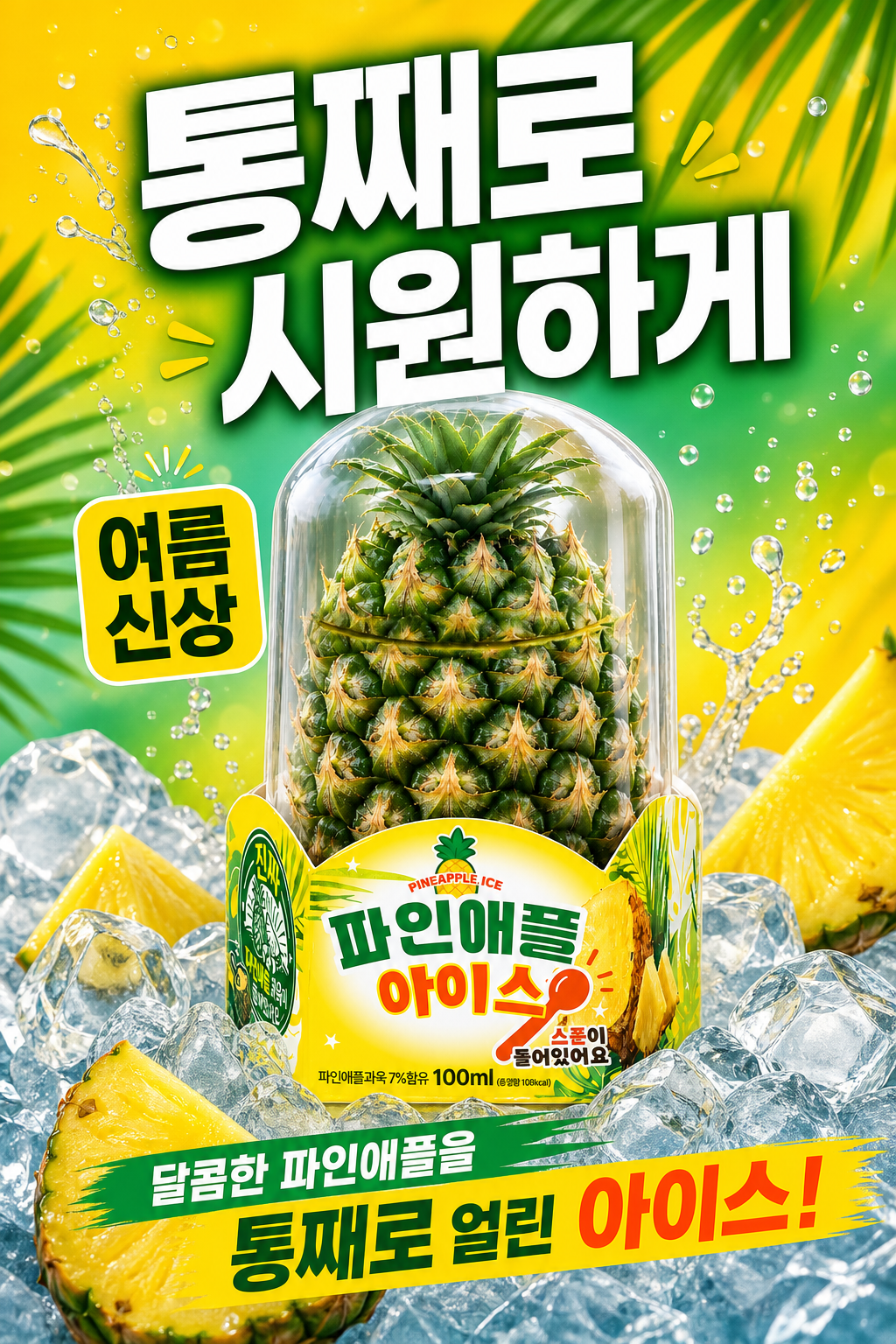 세븐일레븐 8월 파인애플 아이스 신상품 POP 1