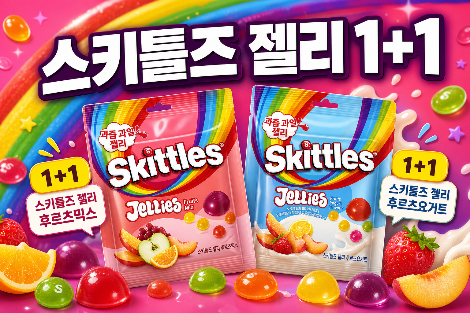 세븐일레븐 9월 스키틀즈 젤리 1+1 행사 POP