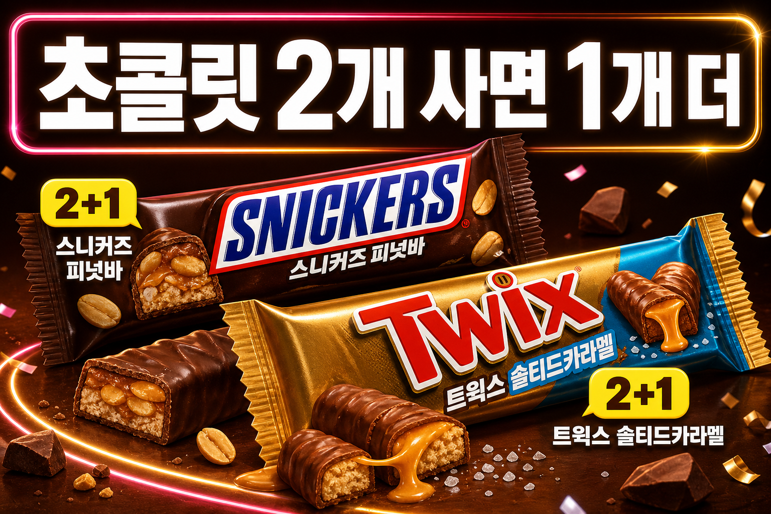 세븐일레븐 9월 스니커즈·트윅스 초콜릿 2+1 행사 POP