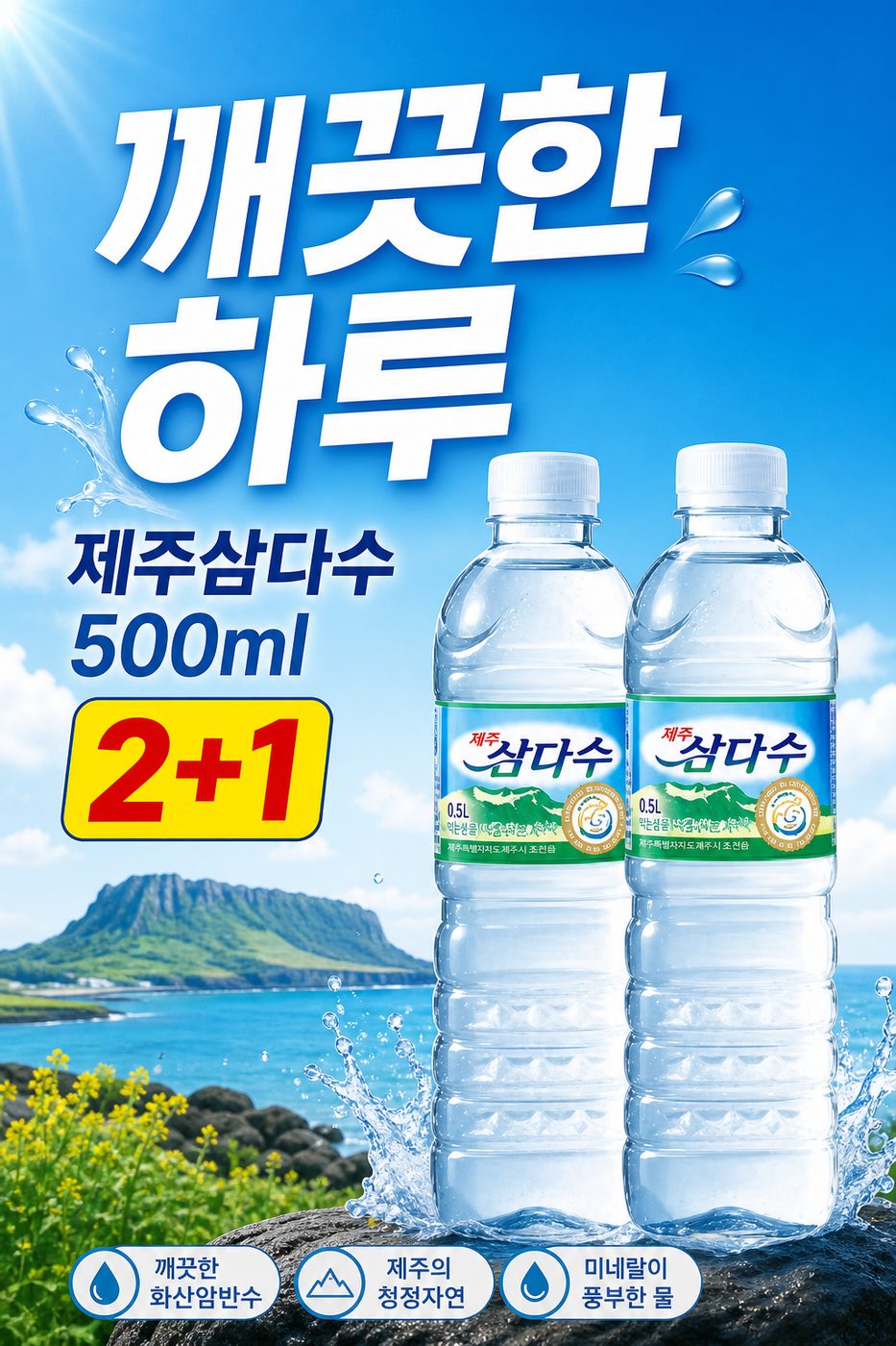 세븐일레븐 8월 생수·차음료 2+1 행사 POP 2