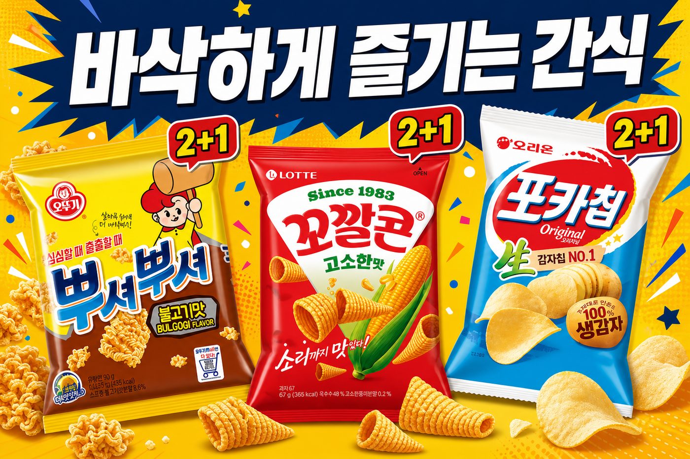 세븐일레븐 8월 과자 2+1 행사 POP 1