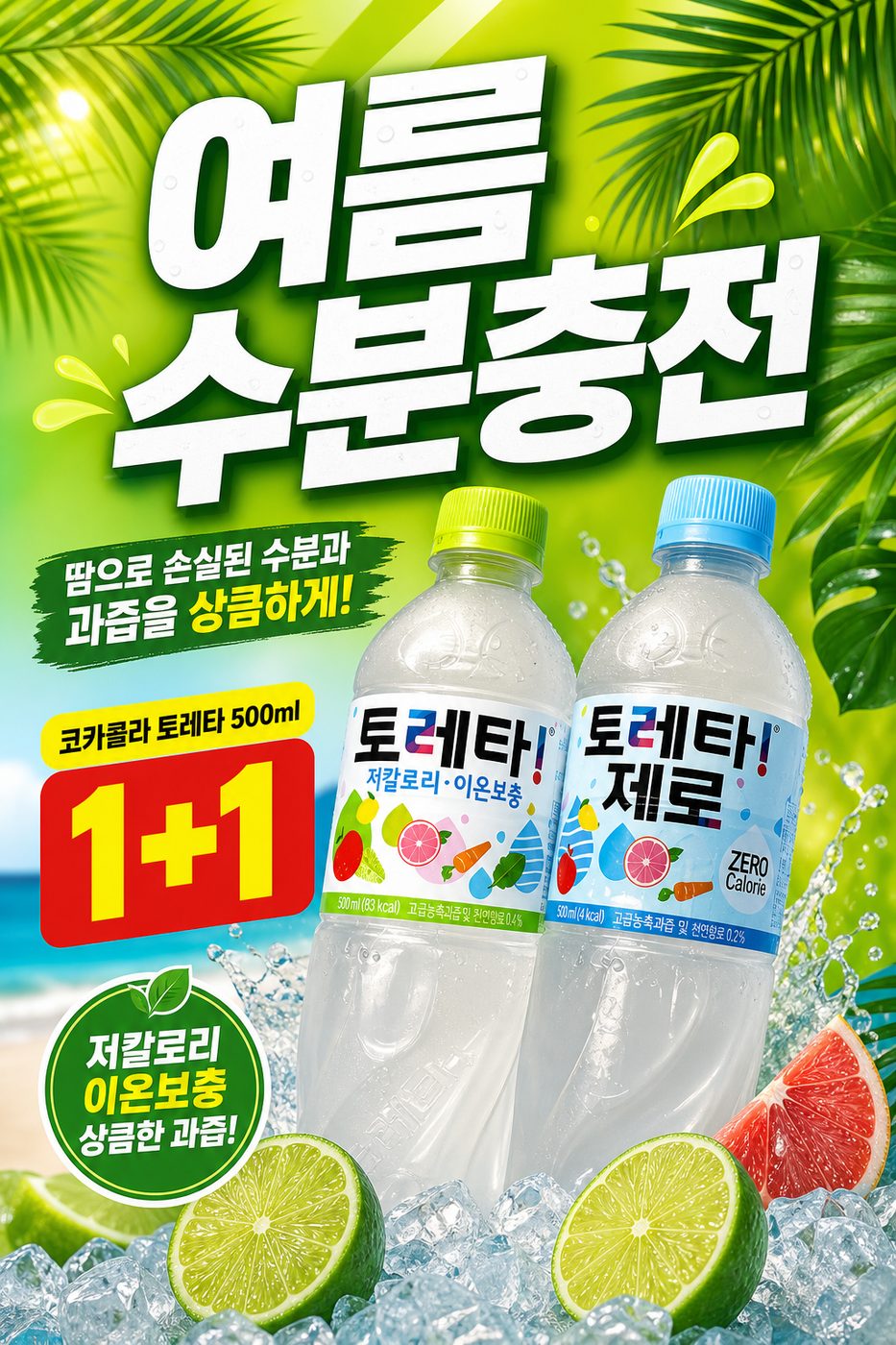 세븐일레븐 8월 제로음료 1+1 행사 POP 3