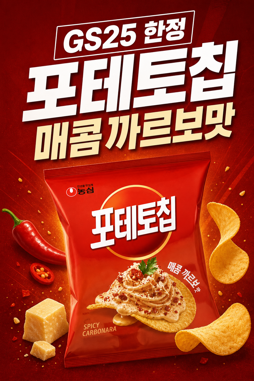 농심 포테토칩 매콤 까르보맛 POP (GS25 한정) 1