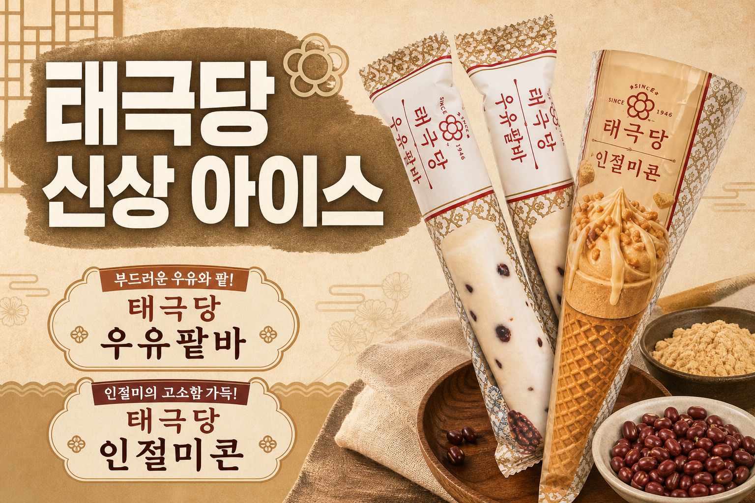 GS25 태극당 우유팥바·인절미콘 POP 1