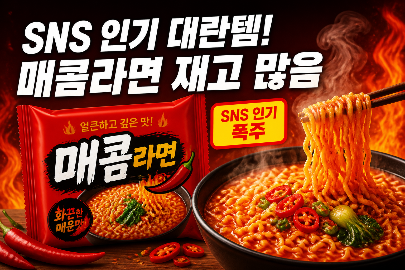 매콤라면 POP